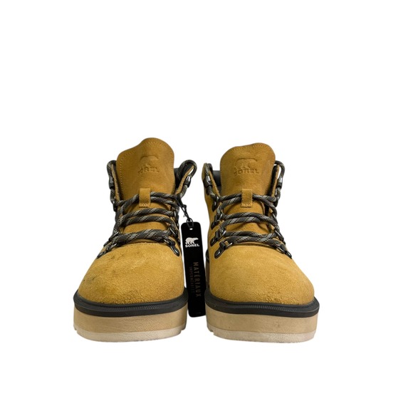 SOREL Waterproof Suede Hi-Line Hiker Boots Women's Size 6.5 Yellow Black Lace Up - Picture 5 of 8